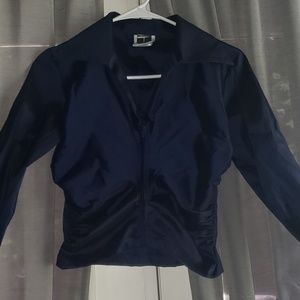 Tadashi Navy Blue Zippered 4P Top